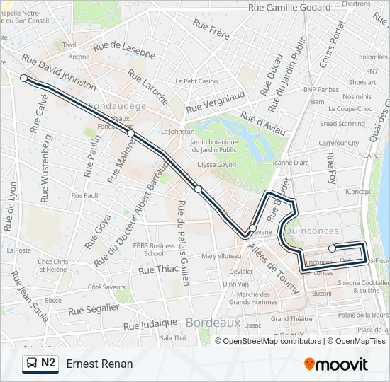 N2 Bus Line Map