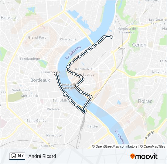 N7 Bus Line Map