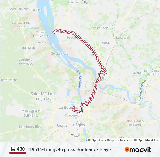 430 Bus Line Map