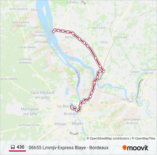 430 Bus Line Map