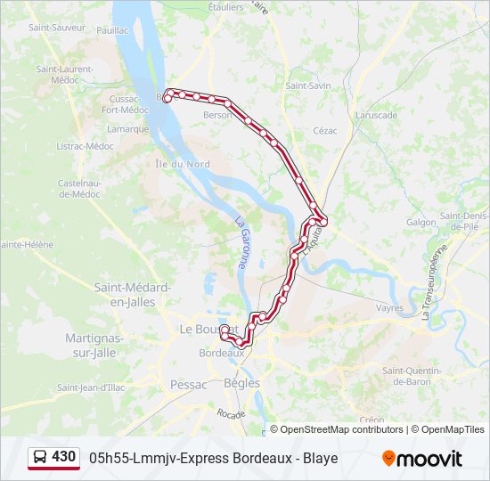 430 bus Line Map