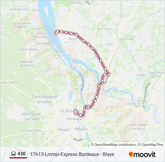 430 Bus Line Map