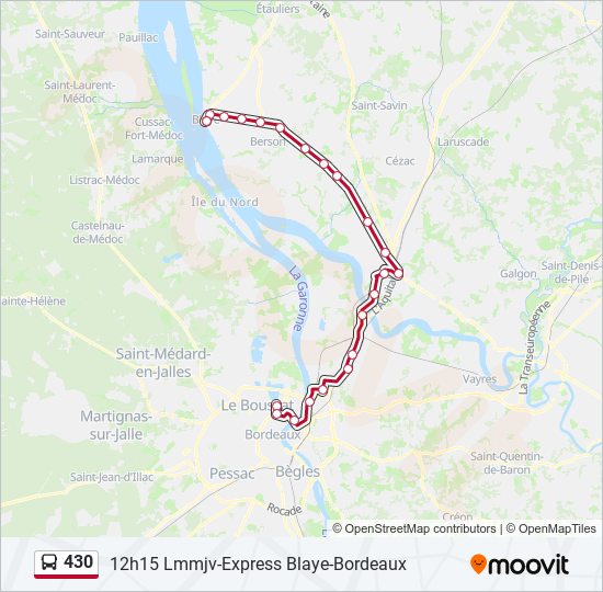 Mapa de 430 de autobús