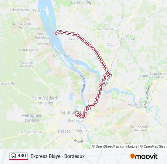 430 Bus Line Map