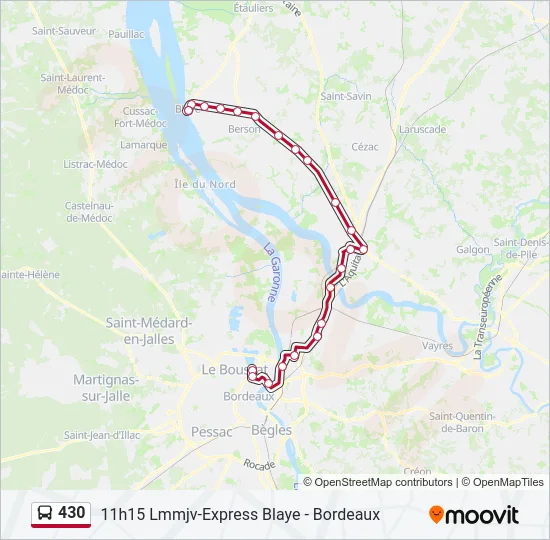 430 Bus Line Map