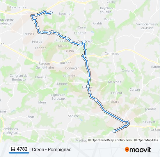Plan de la ligne 4782 de bus