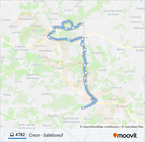 Plan de la ligne 4782 de bus
