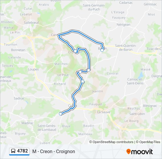 Plan de la ligne 4782 de bus