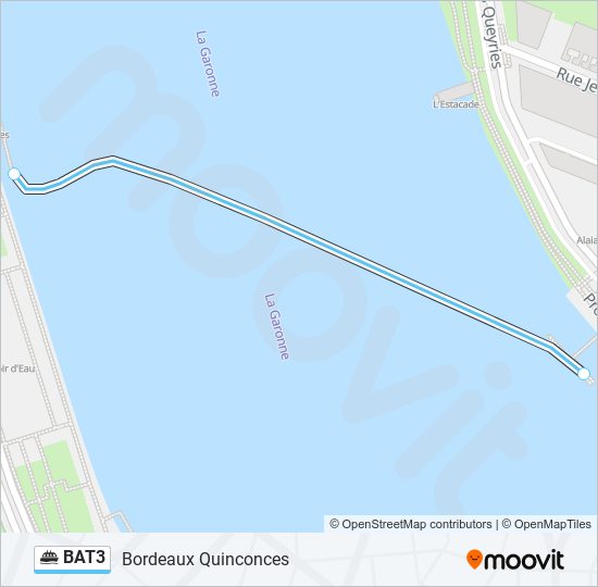 Plan de la ligne BAT3 de ferry