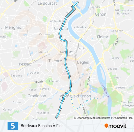 Plan de la ligne 5 de bus