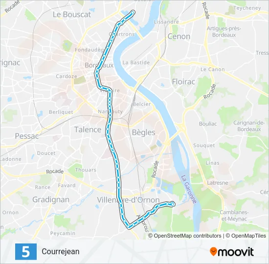 5 Bus Line Map