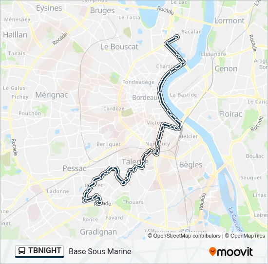 TBNIGHT Bus Line Map