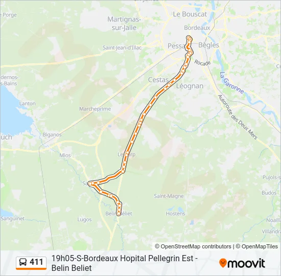 411 Bus Line Map