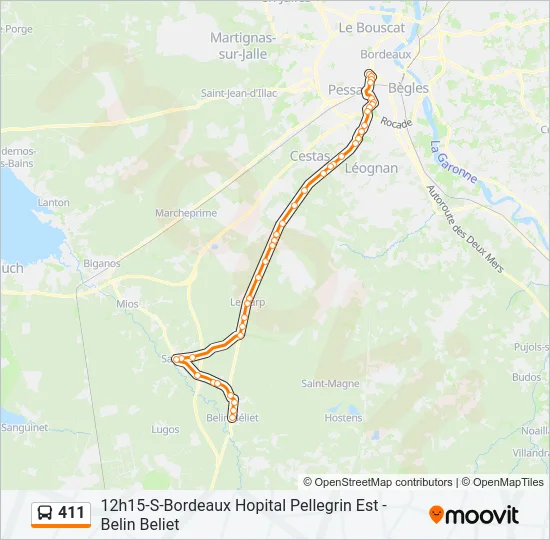 411 Bus Line Map
