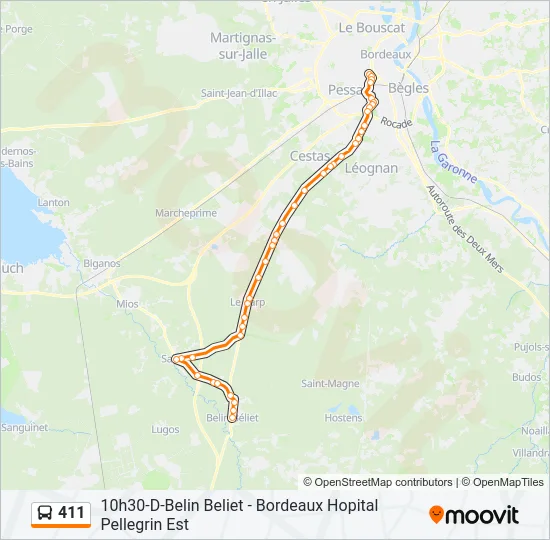 411 Bus Line Map
