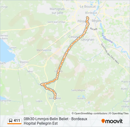 411 Bus Line Map