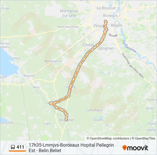 411 Bus Line Map