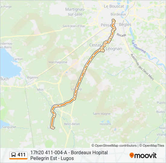 411 Bus Line Map