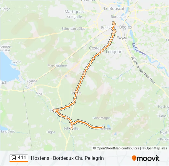 411 Bus Line Map