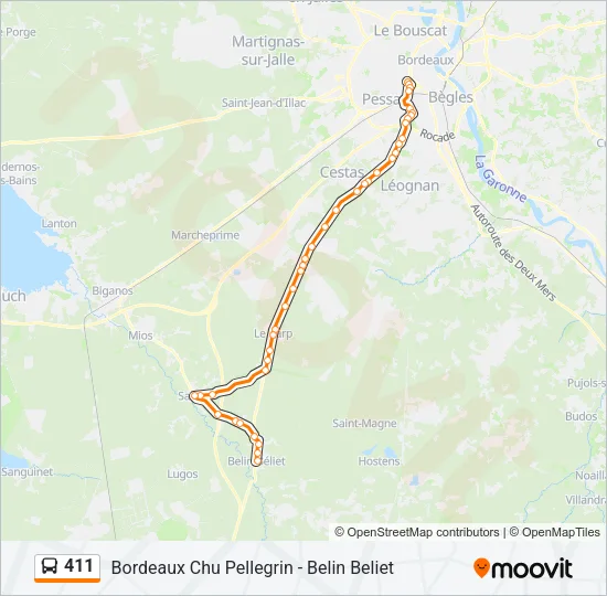 411 Bus Line Map