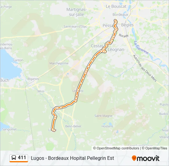 411 Bus Line Map