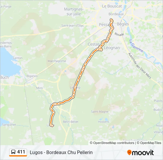 411 Bus Line Map