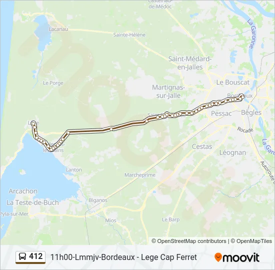 412 Bus Line Map