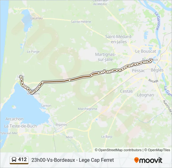 412 Bus Line Map