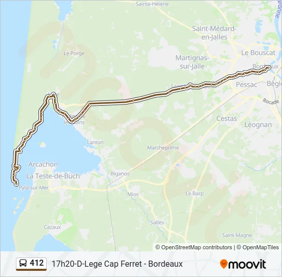 412 Bus Line Map