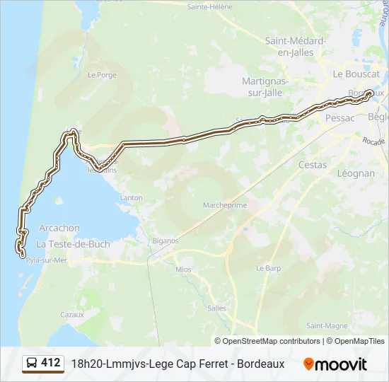 412 Bus Line Map