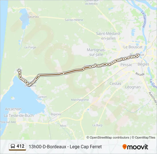 412 Bus Line Map