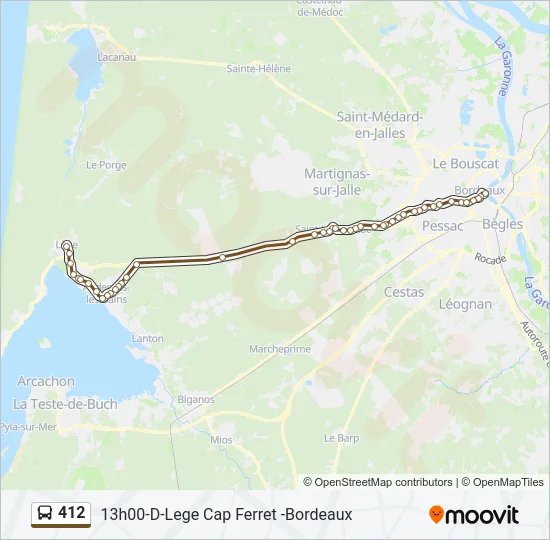 412 Bus Line Map