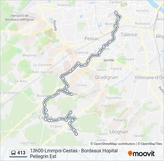 413 Bus Line Map