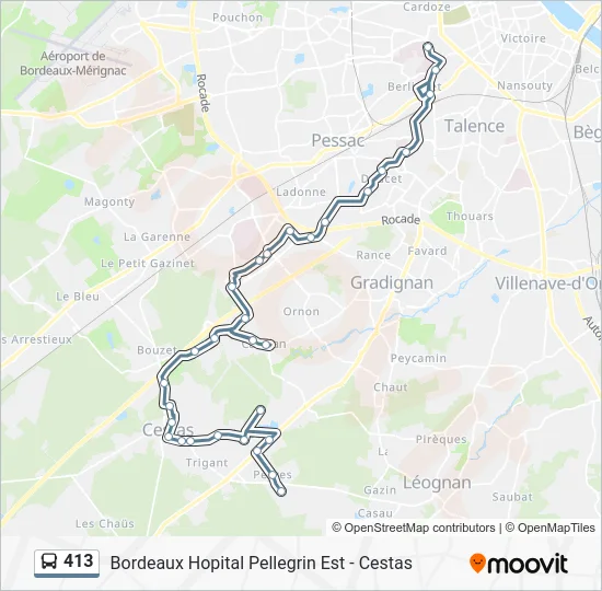 Plan de la ligne 413 de bus