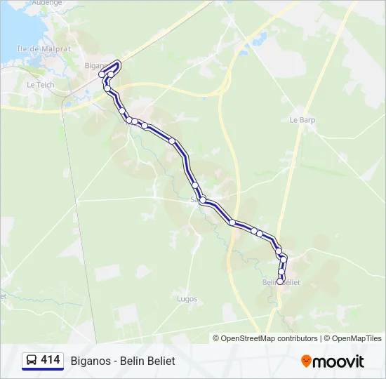 414 Bus Line Map