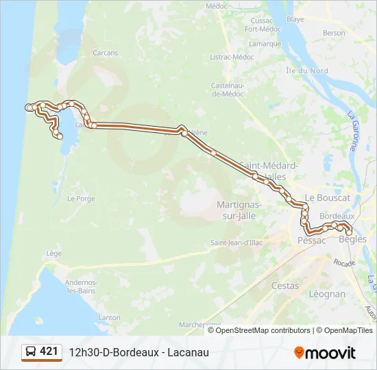 421 Bus Line Map