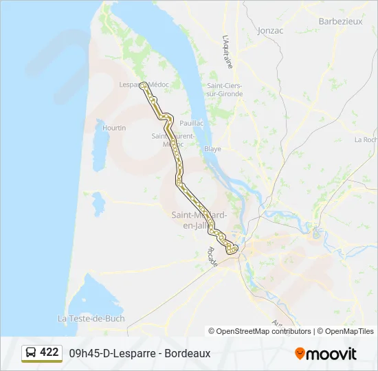 422 Bus Line Map