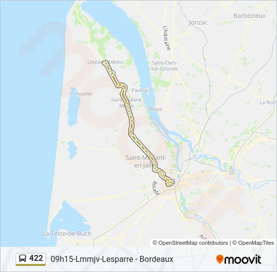 422 Bus Line Map