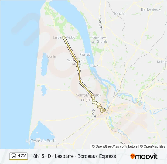422 Bus Line Map