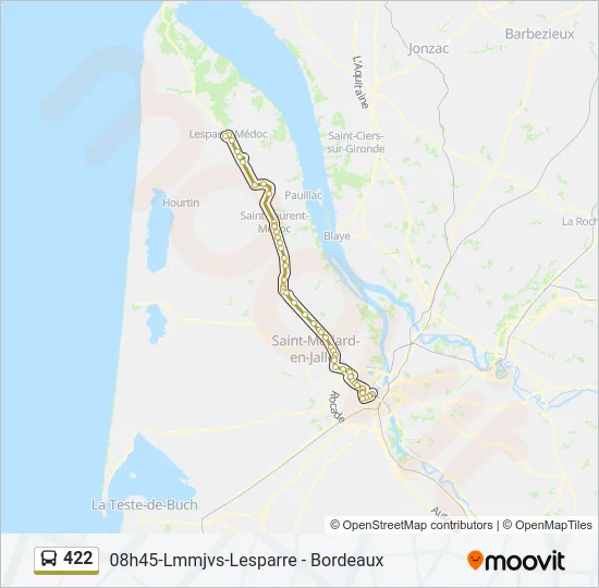 422 Bus Line Map