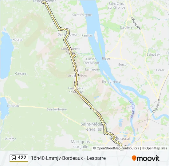 422 Bus Line Map