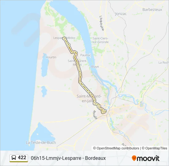 422 Bus Line Map