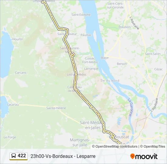 422 Bus Line Map