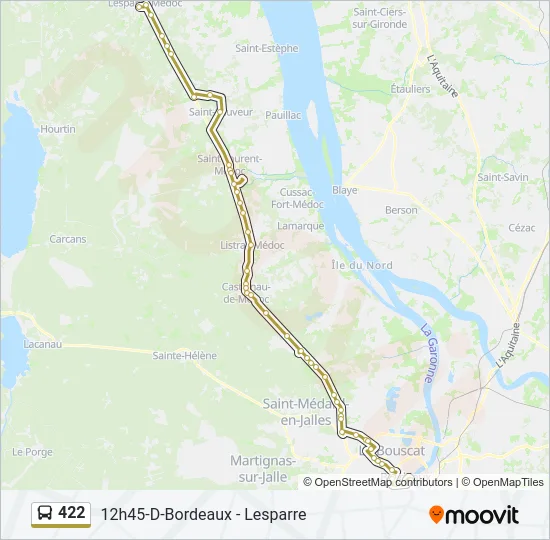 422 Bus Line Map