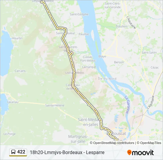422 Bus Line Map