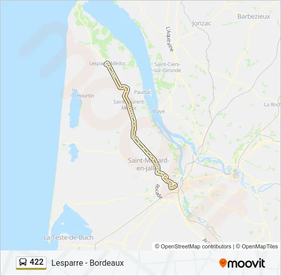 422 Bus Line Map
