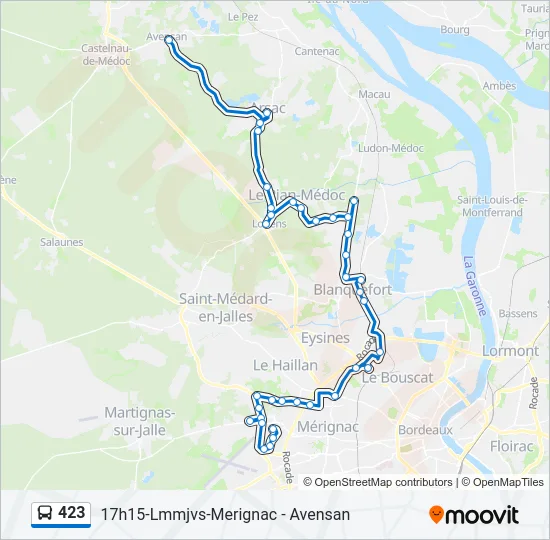 423 Bus Line Map
