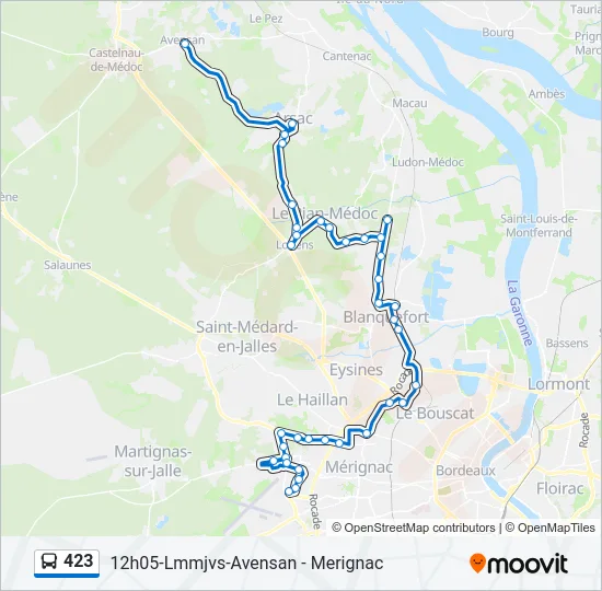 423 Bus Line Map