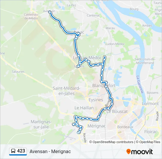 423 Bus Line Map