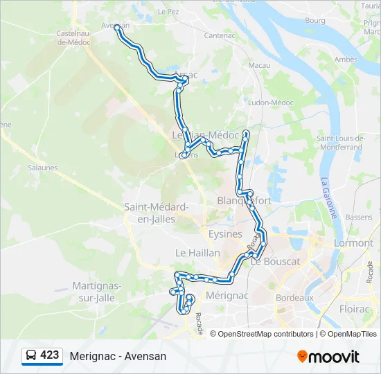 423 Bus Line Map